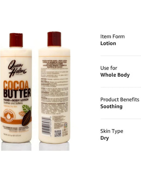 Loción Hidratante Queen Helene Manteca de Cacao 2x454g