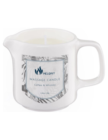 Vela de Masaje MELONY de Soja 80g Aroma Café y Whisky