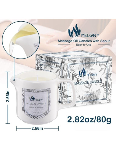 Vela de Masaje MELONY de Soja 80g Aroma Café y Whisky