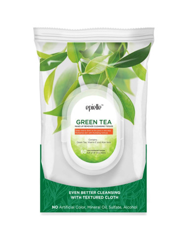 Toallitas Desmaquillantes Epielle Té Verde 60 Unidades Hipoalergénicas