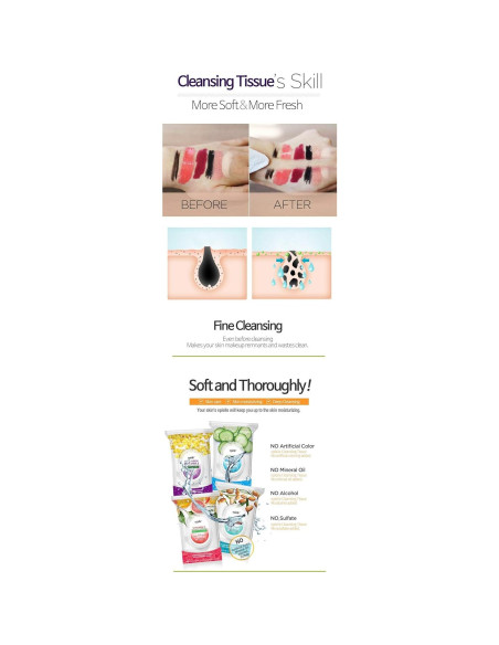 Toallitas Desmaquillantes Epielle Té Verde 60 Unidades Hipoalergénicas