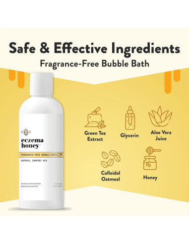 Baño de Burbuja de Avena Eczema Honey 340g - Gel de Ducha Sin Fragancia