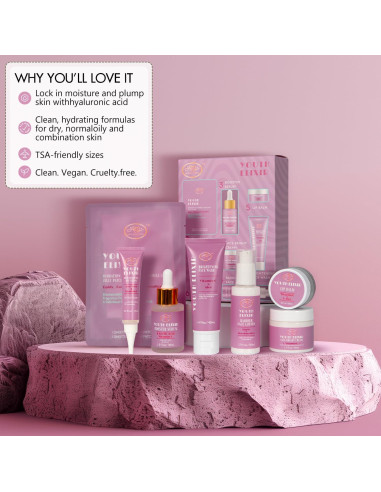 Set de Cuidado de la Piel Aromantra 7 Piezas Viaje Hidratación