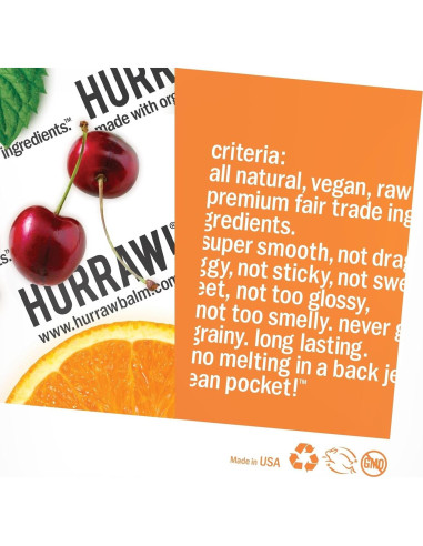 Bálsamo Labial Orgánico Hurraw! Sandía - Paquete de 2