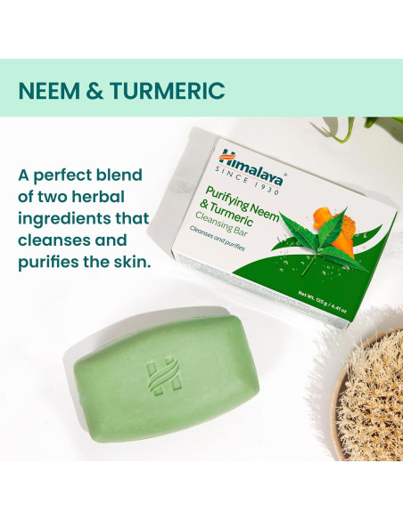 Barra de Limpieza Purificante Himalaya Neem y Cúrcuma 125 g - Paquete de 6 Barra de Limpieza Purificante Himalaya Neem y Cúrcuma 125 g - Paquete de 6