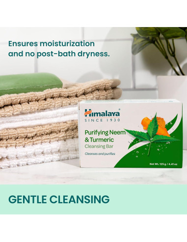 Barra de Limpieza Purificante Himalaya Neem y Cúrcuma 125 g - Paquete de 6