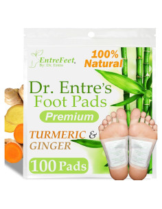 100 Parches de Pies de Cúrcuma y Jengibre EntreFeet
