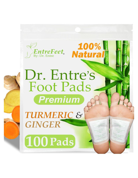 100 Parches de Pies de Cúrcuma y Jengibre EntreFeet