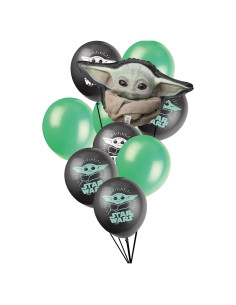 Kit de Globos Baby Yoda 19 Piezas - Fiesta Temática Star Wars