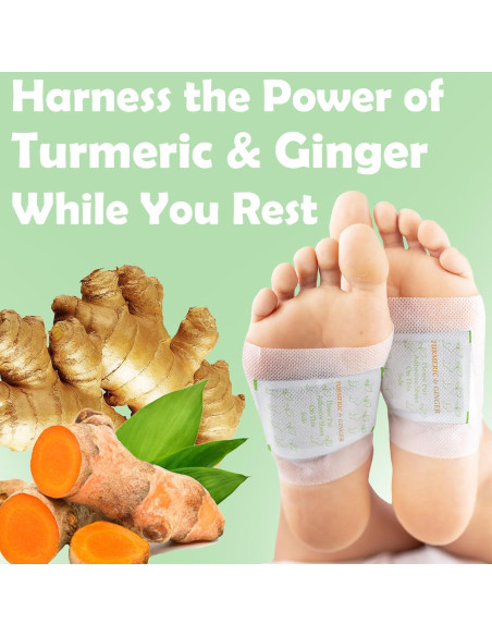 100 Parches de Pies de Cúrcuma y Jengibre EntreFeet