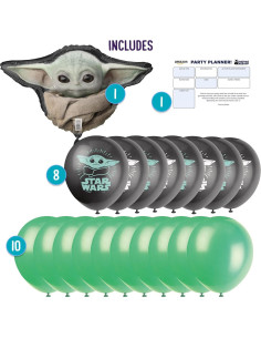 Kit de Globos Baby Yoda 19 Piezas - Fiesta Temática Star Wars 2