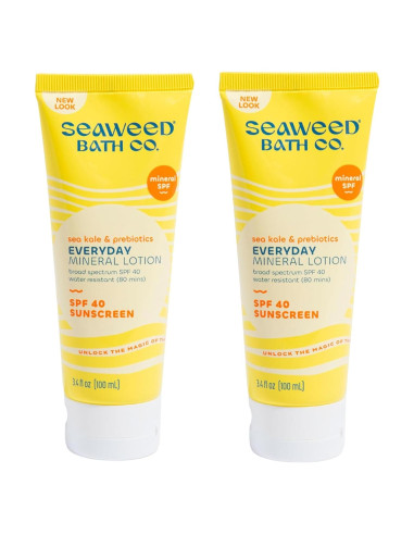 Loción Solar Mineral SPF 40 Seaweed Bath Co. 100 ml x2