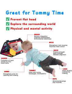 Espejo Sensorial para Bebés Basytodio con Libros de Tela 0-6 Meses 2