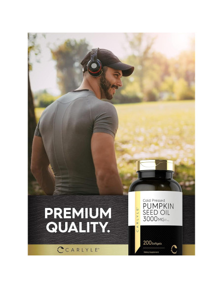 Aceite de Semilla de Calabaza Carlyle 3000mg 200 Cápsulas Blandas