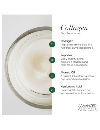 Gel-Crema Facial Hidratante Advanced Clinicals 59 ml Colágeno
