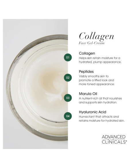 Gel-Crema Facial Hidratante Advanced Clinicals 59 ml Colágeno