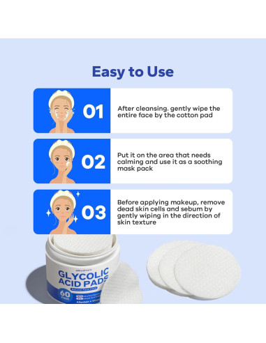 Almohadillas Exfoliantes SilkyShark 60 Unidades 10% Ácido Glicólico