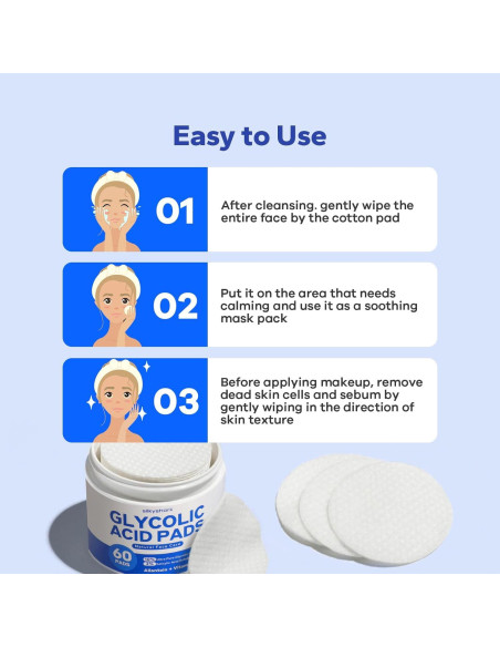 Almohadillas Exfoliantes SilkyShark 60 Unidades 10% Ácido Glicólico