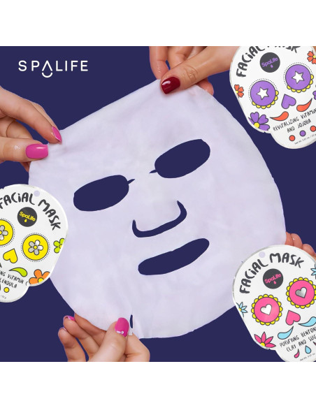 Paquete de 9 Máscaras Faciales SpaLife Día de Muertos - Hidratantes