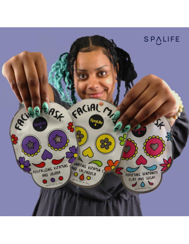 Paquete de 9 Máscaras Faciales SpaLife Día de Muertos - Hidratantes