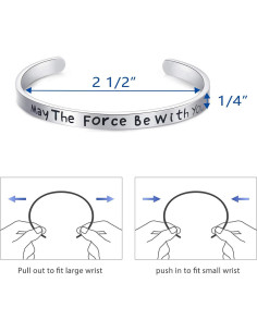 Pulsera Cuff LParkin de Acero Inoxidable - Regalo Star Wars 2