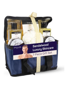 Kit de Cuidado de Piel SpaLife para Hombres - 7 Piezas Sándalo