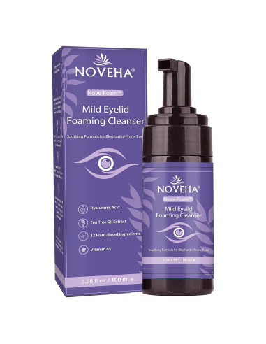 Limpiador Espumoso de Párpados NOVEHA 100ml con Lavanda y Árbol de Té
