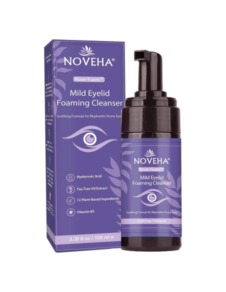 Limpiador Espumoso de Párpados NOVEHA 100ml con Lavanda y Árbol de Té