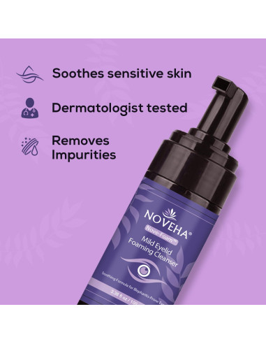 Limpiador Espumoso de Párpados NOVEHA 100ml con Lavanda y Árbol de Té