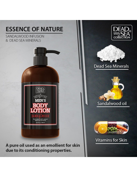 Loción Corporal Hidratante para Hombres Sándalo 500 ml - Mar Muerto Loción Corporal Hidratante para Hombres Sándalo 500 ml - Mar Muerto