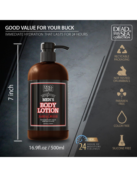 Loción Corporal Hidratante para Hombres Sándalo 500 ml - Mar Muerto Loción Corporal Hidratante para Hombres Sándalo 500 ml - Mar Muerto