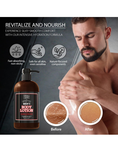 Loción Corporal Hidratante para Hombres Sándalo 500 ml - Mar Muerto