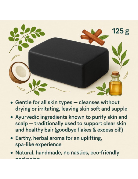 Jabón Herbal Ayurvédico Zohvia 125g con Shikakai y Amla