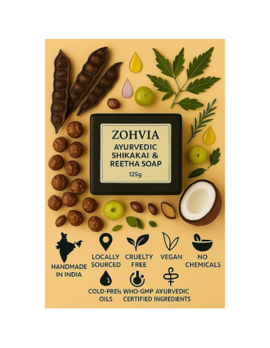 Jabón Herbal Ayurvédico Zohvia 125g con Shikakai y Amla