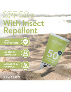 Protector Solar SPF 50 y Repelente de Insectos EEZYSUN 98 ml 2