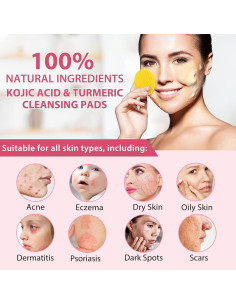 Pads Limpiadores de Ácido Kójico y Cúrcuma 40 Pcs - Suave 2