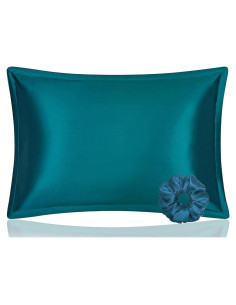 Funda de Almohada de Seda DISANGNI Reina 50x75cm Verde Azulado