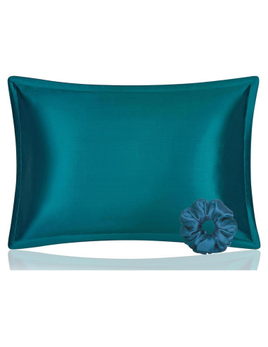 Funda de Almohada de Seda DISANGNI Reina 50x75cm Verde Azulado