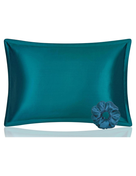 Funda de Almohada de Seda DISANGNI Reina 50x75cm Verde Azulado