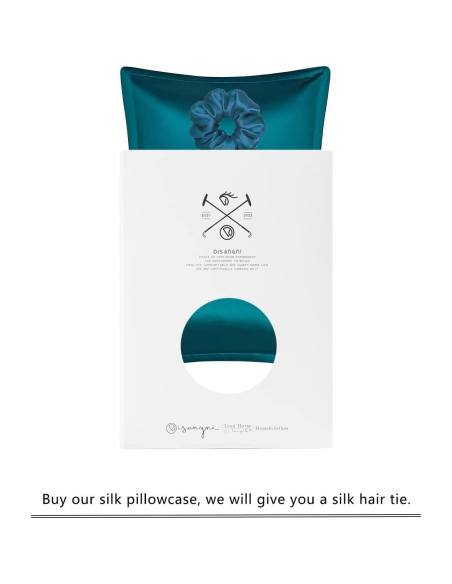 Funda de Almohada de Seda DISANGNI Reina 50x75cm Verde Azulado