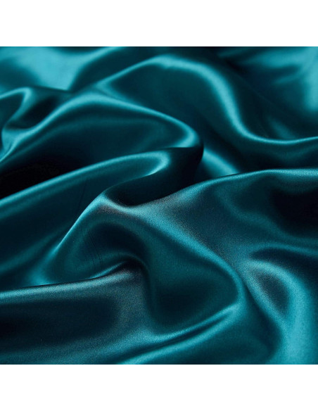 Funda de Almohada de Seda DISANGNI Reina 50x75cm Verde Azulado