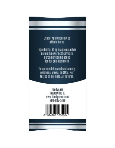 Gel de Plata Coloidal ibodycare 45 PPM 113 g - Hidratante Piel