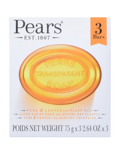 Jabón Transparente de Peras con Aceite Natural - 12 Barras de 75g 2