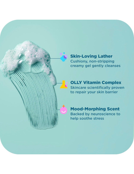 OLLY Gel de Ducha Calmante 482.8g - Hidratante con Ácido Hialurónico OLLY Gel de Ducha Calmante 482.8g - Hidratante con Ácido Hialurónico