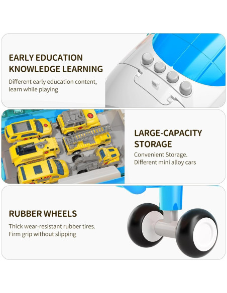 Avión de Transporte TEMI con 12 Vehículos y Tapete