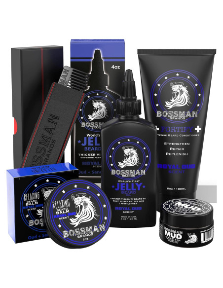 Kit Completo de Cuidado de Barba Bossman - 5 Piezas Oud Real