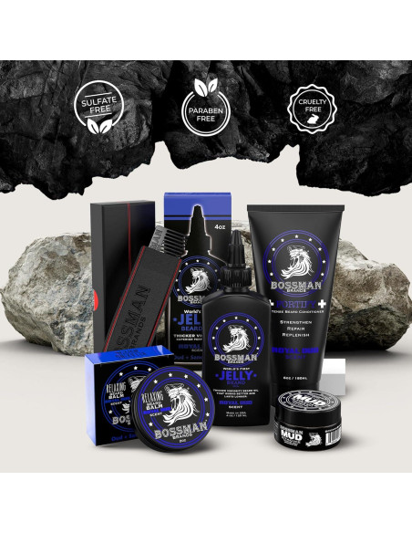 Kit Completo de Cuidado de Barba Bossman - 5 Piezas Oud Real