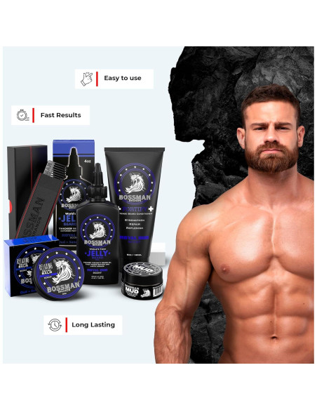 Kit Completo de Cuidado de Barba Bossman - 5 Piezas Oud Real