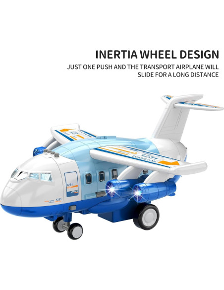 Avión de Transporte TEMI con 12 Vehículos y Tapete