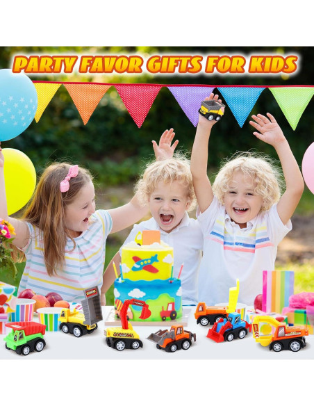 15 Mini Juguetes de Construcción DERTE Vehículos Retroceso